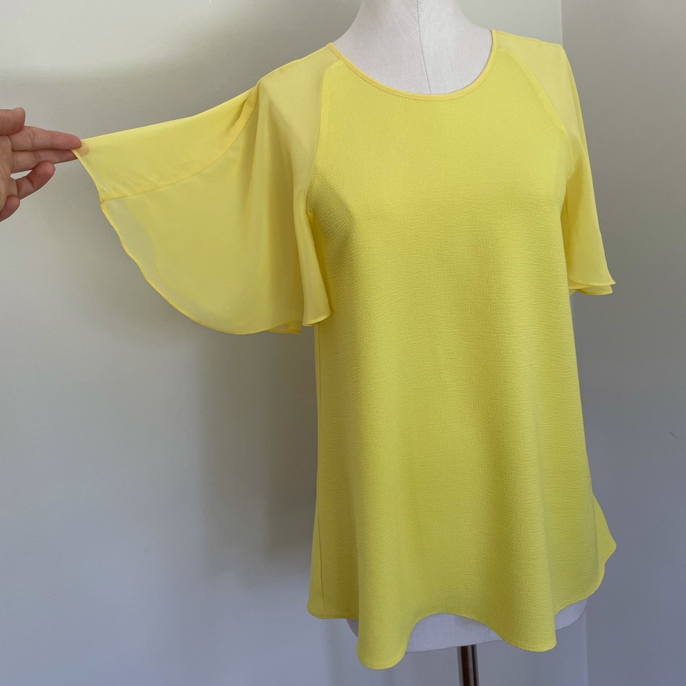 River Island Yellow top with butterfly sleeves